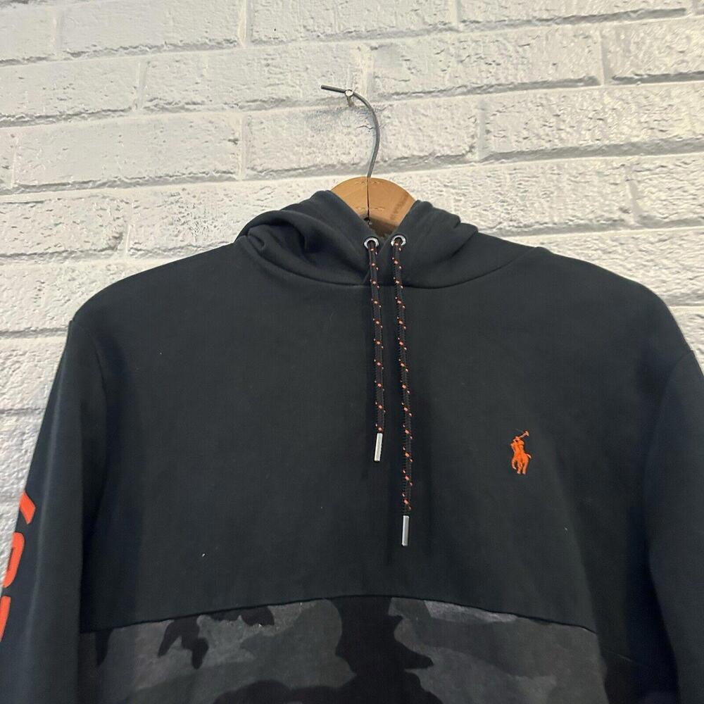 Polo Ralph Lauren Hoodie Medium Men Camouflage Sweatshirt Jumper Camo Black